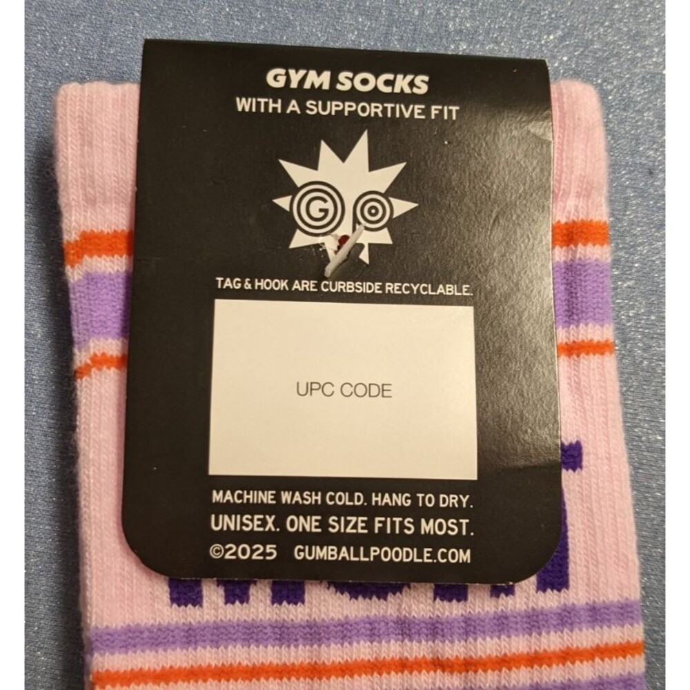 NWT~GUMBALL POODLE "Cool Mom" Gym Socks Supportive Fit One Size Fits All - Picture 4 of 4